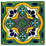 Mexiko Fliese Rustikal - ca. 10,5x10,5 cm - MUNDO VERDE