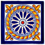 Mexiko Fliese Rustikal - ca. 10,5x10,5 cm - CUERDA AZUL