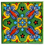 Mexiko Fliese Rustikal - ca. 10,5x10,5 cm - ARELY VERDE