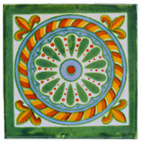 Mexiko Fliese Rustikal - ca. 10,5x10,5 cm - CUERDA VERDE