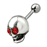 Ohrpiercing aus 316L Chirurgenstahl mit Totenkopf Design