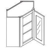 Corner Wall Cabinet - GLASS DOOR