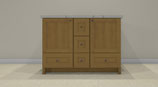 48" - 54" Double Sink with Bottom Drawers and Single Doors