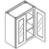 36″ TALL WALL CABINET - 2 Glass Doors