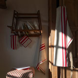 TABLIER REGLABLE 78x90 cm -  METIS BORDEAUX BLANC
