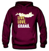 SUDADERA CAPUCHA LIVE, LOVE, GRANÁ