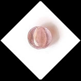 Perle palet rond verre feuille argent 20 mm rose Réf : 1071