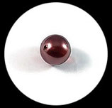 Perles nacrées limpide  marron 15 mm , lot de 2 perles. PER238