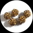 Perles style shamballa, boules disco 10 mm dorées - lot 4 perles SHA008