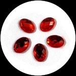 Strass acrylique ovale rouge 18 X 25 mm à coudre STR057