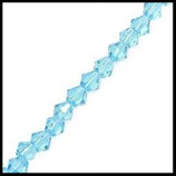 Lot de 12 perles toupie en verre 4 mm turquoise Réf : 1367