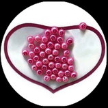 lot de 46 perles nacrées rose 6 mm création bijoux Réf : 1524