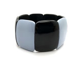 Horn Armreif schwarz blau grau elastisch (546)