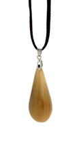 Horn Anhänger Tropfen beige braun (324)