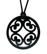 Horn Anhänger Hornanhänger schwarz Ornament (011)