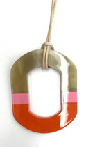 Horn Anhänger Hornanhänger Lack beige orange pink rosa(034)