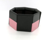 Horn Armreif elastisch schwarz rosa (471)