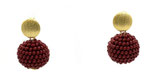 Rocailles- Glasperlen Ohrringe rot gold (292)