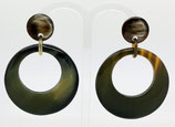 Horn Ohrringe Creolen Ohrstecker schwarz (021)