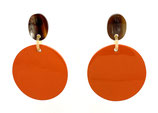 Büffelhorn Ohrringe orange braun (379)
