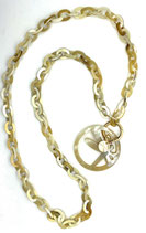 Horn  Kette beige mit Anhänger (184)