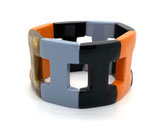 Horn Armreif elastisch orange blau  schwarz (212)