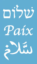 Magnet Paix Shalom Salam Bleu