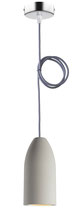 Betonlampe mit Textilkabel "Taubengrau" incl. PHILIPS LED Strahler (dimmbar, austauschbar)