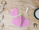 Nasen-Mund-Bedeckung KLEEBLÄTTER rosa