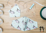 Nasen-Mund-Bedeckung EINHORN glitzer/gold
