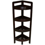 eHemco 4 Tier Bamboo Corner Storage Shelf, 31.5 Inches, Espresso