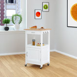 eHemco Kitchen Island Cart with Natural Solid Hard Wood Top