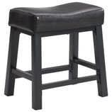 eHemco Heavy-Duty Padded Faux Leather Saddle Seat Kitchen Counter Barstools, Black