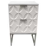 eHemco End Table Side Table with 2 Drawers, White