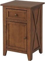 eHemco X-Side Wood Nightstand with 1 Drawer and 1 Door Storage Cabinet