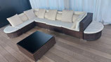 Canapé lounge modulable 7/8 personnes avec coussins beiges