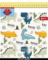 Baumwolljersey Dinos Bunt