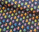 Softshell Stoff Monsterchen/Tropfen Bunt Fräulein von Julie
