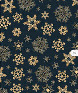 Baumwolle Fräulein von Julie Schneeflocken Blau Gold Foil