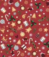 Baumwolle Fräulein von Julie Deko Rot Gold Foil