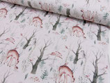 Baumwolljersey Winterland Waldtiere