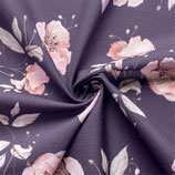 Baumwollstoff Gütermann Collection Bright Side Blüten altrosa-lila