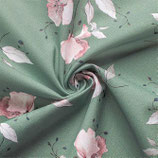 Baumwollstoff Gütermann Collection Bright Side Blüten grün "loden"