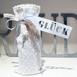 Fläschli im Stoffbeutel "Glück"