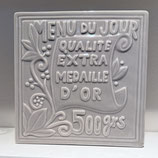 Keramikplatte grau "Menue du jour"