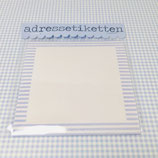 Adressetiketten  mit blau/weissem Rand