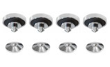 4x GERÄTEFÜßE SPIKES  39x28 SILBER