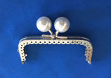 CLIC CLAC ARGENTO - PERLE  BIANCHE 8,5CM