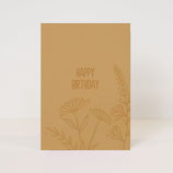 KAART reliëf HAPPY BIRTHDAY