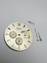 Bulova Automatik Gangreserve & Datum Zifferblatt & Zeigersatz für Caliber F.Piguet 9640 - Bulova Reserve de Marche Dial - (gebraucht - used - guter Zustand - good Condition)
